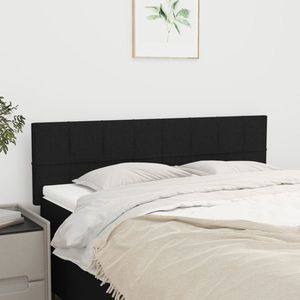 vidaXL Tăblii de pat, 2 buc., negru, 72x5x78/88 cm, țesătură imagine