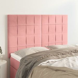 vidaXL Tăblii de pat, 4 buc, roz, 72x5x78/88 cm, catifea imagine