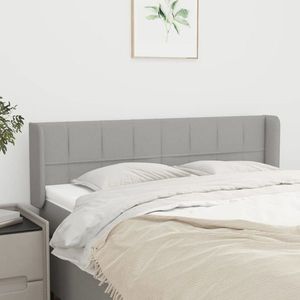 vidaXL Tăblie de pat cu aripioare gri deschis 147x16x78/88 cm textil imagine