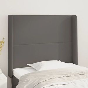 vidaXL Tăblie de pat cu aripioare, gri , 93x16x118/128 cm, piele eco imagine