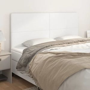 vidaXL Tăblii de pat, 4 buc, alb, 90x5x78/88 cm, piele ecologică imagine