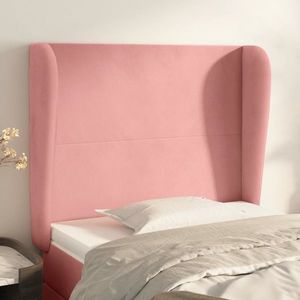 vidaXL Tăblie de pat cu aripioare, roz, 83x23x118/128 cm, catifea imagine