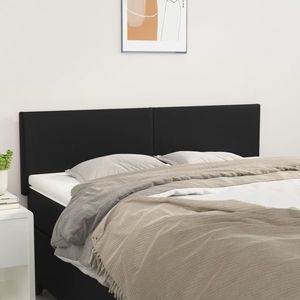 vidaXL Tăblii de pat, 2 buc., negru, 72x5x78/88 cm, piele ecologică imagine