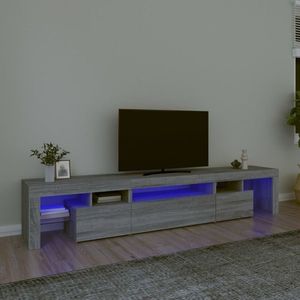 vidaXL Comodă TV cu lumini LED, gri sonoma, 215x36, 5x40 cm imagine