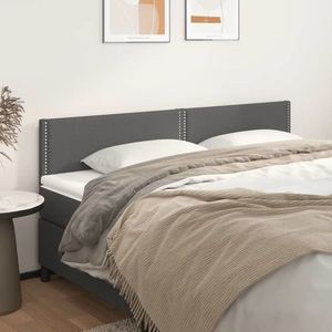 vidaXL Tăblii de pat, 2 buc, gri, 90x5x78/88 cm, piele ecologică imagine