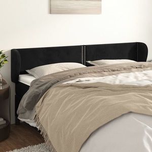 vidaXL Tăblie de pat cu aripioare negru 183x23x78/88 cm catifea imagine