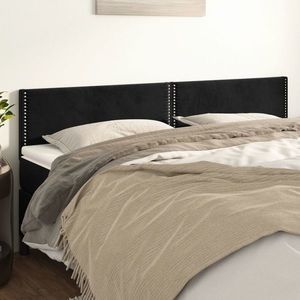 vidaXL Tăblii de pat, 2 buc, negru, 90x5x78/88 cm, catifea imagine