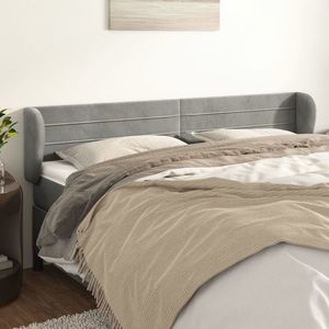 vidaXL Tăblie de pat cu aripioare gri deschis 183x23x78/88 cm catifea imagine