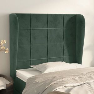 vidaXL Tăblie pat cu aripioare verde închis 83x23x118/128 cm catifea imagine