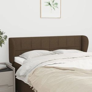 vidaXL Tăblie de pat cu aripioare maro închis 147x23x78/88 cm textil imagine
