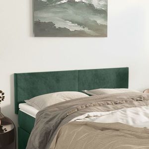 vidaXL Tăblii de pat, 2 buc., verde închis, 72x5x78/88 cm, catifea imagine