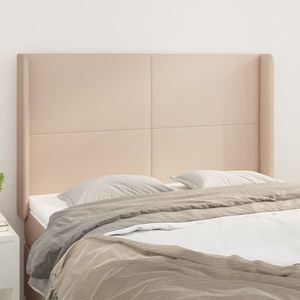 vidaXL Tăblie pat cu aripioare cappuccino 147x16x118/128 cm piele eco imagine