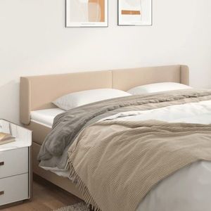 vidaXL Tăblie pat cu aripioare cappuccino 163x16x78/88 cm piele eco imagine