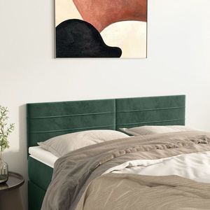 vidaXL Tăblii de pat, 2 buc., verde închis, 72x5x78/88 cm, catifea imagine