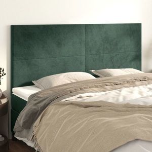 vidaXL Tăblii de pat, 4 buc, verde închis, 80x5x78/88 cm, catifea imagine