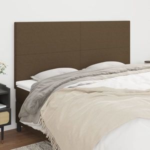 vidaXL Tăblii de pat, 4 buc, maro închis, 100x5x78/88 cm, textil imagine