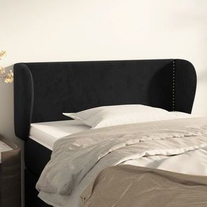vidaXL Tăblie de pat cu aripioare negru 103x23x78/88 cm catifea imagine
