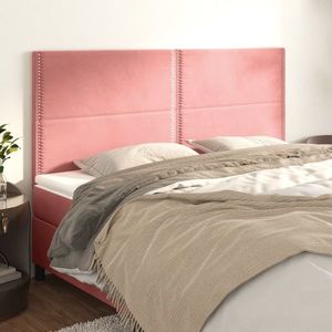 vidaXL Tăblii de pat, 4 buc, roz, 80x5x78/88 cm, catifea imagine