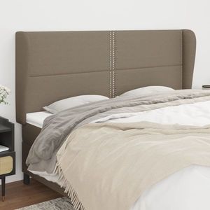 vidaXL Tăblie de pat cu aripioare gri taupe 183x23x118/128 cm textil imagine