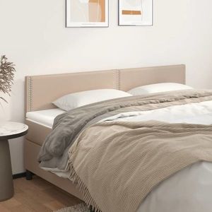 vidaXL Tăblii de pat 2 buc, cappuccino 90x5x78/88 cm piele ecologică imagine