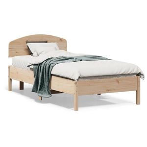 vidaXL Cadru de pat cu tăblie, 75x190 cm, lemn masiv de pin imagine
