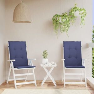 vidaXL Perne scaune cu spătar înalt, 2 buc., bleumarin, textil imagine