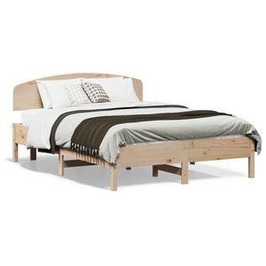 vidaXL Cadru de pat cu tăblie, 120x190 cm, lemn masiv pin imagine