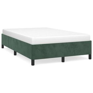 vidaXL Cadru de pat, verde închis, 120x190 cm, catifea imagine