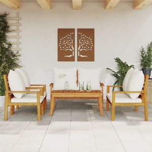vidaXL Set mobilier de grădină cu perne, 5 buc., lemn masiv acacia imagine