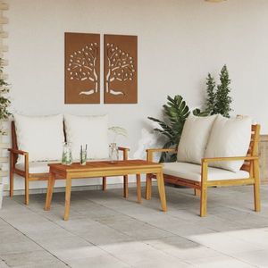 vidaXL Set mobilier de grădină cu perne, 3 piese, lemn masiv salcâm imagine