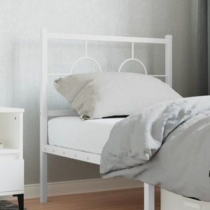 vidaXL Tăblie de pat metalică, alb, 80 cm imagine