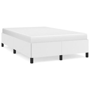 vidaXL Cadru de pat, alb, 120x190 cm, piele ecologică imagine