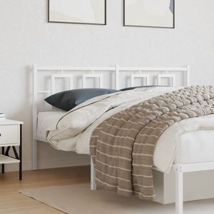 vidaXL Tăblie de pat metalică, alb, 160 cm imagine