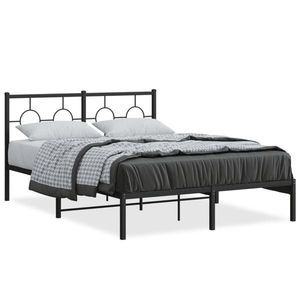 vidaXL Cadru pat metalic, negru, 140x200 cm imagine