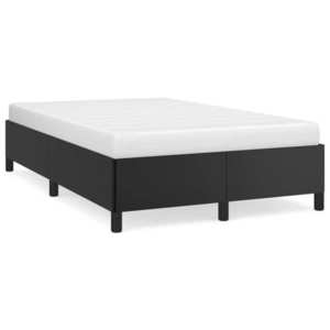 vidaXL Cadru de pat, negru, 120x190 cm, piele ecologică imagine