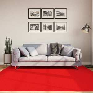 vidaXL Covor „OVIEDO”, fire scurte, roșu, 200x200 cm imagine
