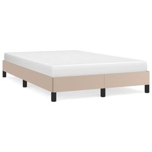 vidaXL Cadru de pat, cappuccino, 120x190 cm, piele ecologică imagine