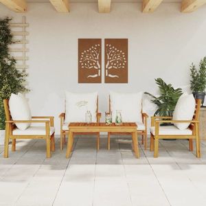 vidaXL Set mobilier de grădină cu perne, 5 buc., lemn masiv acacia imagine