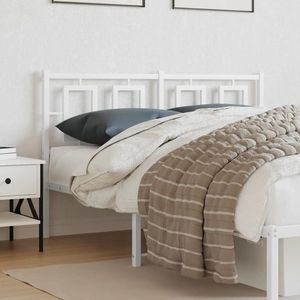 vidaXL Tăblie de pat metalică, alb, 140 cm imagine