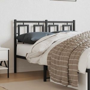 vidaXL Tăblie de pat metalică, negru, 120 cm imagine