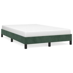 vidaXL Cadru de pat, verde închis, 120x190 cm, catifea imagine