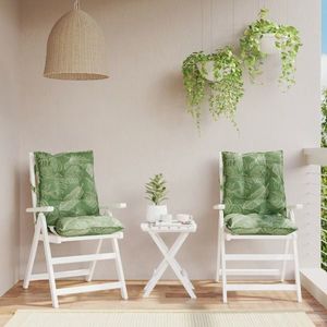 vidaXL Perne scaun de terasă, 2 buc, model frunze, textil Oxford imagine