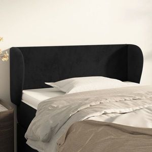 vidaXL Tăblie de pat cu aripioare negru 83x23x78/88 cm catifea imagine