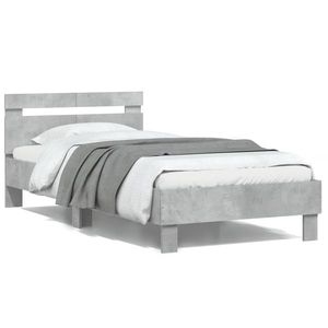 vidaXL Cadru de pat, gri beton, 100x200 cm imagine