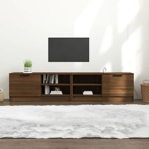 vidaXL Comodă TV , 2 buc., stejar maro, 80x35x36, 5 cm, lemn prelucrat imagine