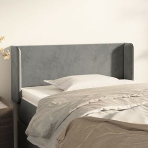 vidaXL Tăblie de pat cu aripioare gri deschis 103x16x78/88 cm catifea imagine