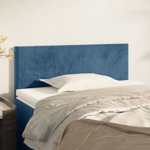 vidaXL Tăblie de pat, albastru închis, 100x5x78/88 cm, catifea imagine