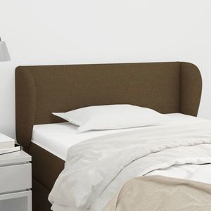 vidaXL Tăblie de pat cu aripioare maro închis 83x23x78/88 cm textil imagine