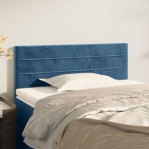 vidaXL Tăblie de pat, albastru închis, 80x5x78/88 cm, catifea imagine