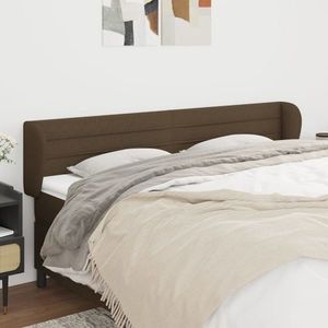 vidaXL Tăblie de pat cu aripioare maro închis 183x23x78/88 cm textil imagine